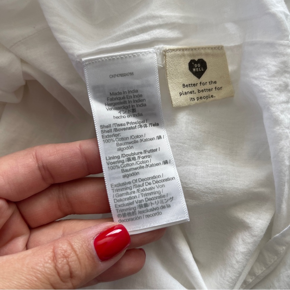 Madewell White and Tan Floral Mini Dress 0 NWT - Picture 8 of 8